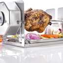 Cordless Universal Rotisserie Kit for Grills Ovens and Smokers - Non-Electric Wind-up Spit Roaster, Gas or Charcoal BBQ - Indoor/Outdoor (Stainless Steel)