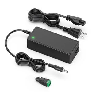 24Volt 2.5Amp 60W Power Supply AC 100-240V Adapter for LED Strip Light, Wireless Router, ADSL Cats, HUB, Switches, Security Cameras, Audio/Video 24V 2.5A 50-60Hz Power Cord with 5.5 x 2.1mm 2.5mm
