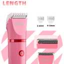 Ufree Bikini Trimmer Electric Razors for Women, Rechargeable Pubic Hair Trimmer Electric Shaver for Legs Body Hair, Bikini Shaver IPX7 Waterproof, Rose Red