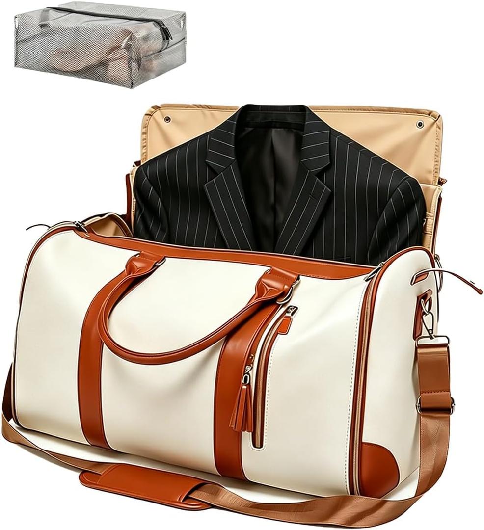 Travel Garment Luggage Duffle Bag For Women And Men, Waterproof Beige | Capacity: 45L, Feature: waterproof, smooth zipper, Use: business, weekends & trips, Color: Beige