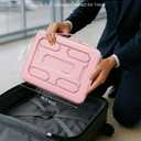 DOMISO 15.6 inch Laptop Sleeve with Handle Shockproof Waterproof EVA Protective Case for 15.6" Yoga 720 IdeaPad 310 320 ThinkPad T570/Legion 5 Gen 6/HP Envy 15/15.6" Notebooks, Pink