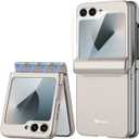 Miimall for Flip 7 FE/ZFlip6 Case Slim with Screen Protector, Anti-Fingerprint & Hinge Protection Support Wireless Charging Shockproof Durable Phone Cases for Samsung Galaxy Z Flip 6 Titanium Grey (Tain)