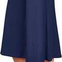 Made By Johnny Women's High Elastic Waistband Wide Leg Palazzo Culotte Gaucho Capri Pants (M, Blue)