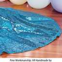 ShinyBeauty Mini Tree Skirt-Turquoise-Sequin Tree Skirt-24Inch Teal Mini Christmas Tree Skirt Aqua Blue Christmas Tree Skirt Christmas Decorations Small Tree Skirt for Small/Slim/Pencil/Tabletop Trees