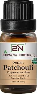 Patchouli Essential Oil, USDA Certified Organic, 100% Pure Undiluted, Aromatherapy Oil for Diffuser, Hair & Skin Care