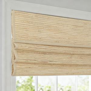Cordless Bamboo Shades, Linen Roman Blinds, 32" W x 64" H