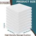 Frienda 8 Pack 2" x 18" x 18" Upholstery High Density Foam Cushion 50 ILD Replacement Square Cut to Size Foam Couch or Commercial Dinning Chair Couches Chair Padding DIY Projects