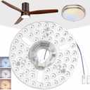 6.3" Ceiling Fan LED Light Engine Replacement Upgrade Retrofit Kit 2200LM Bright 3CCT 3000K 4000K 6000K Daylight Dimmable 120V 24W PCB, Magnetic Easy Install in 5min (cover or globe NOT included)