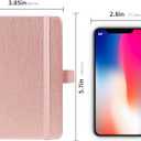 Animusphere 2Pack Pocket Notebook Small Notebook Journal Notebook 4 inches x 5.7 inches 200 Pages Leather Cover With Pen Holder Page Marker Ribbons (Rose Gold)