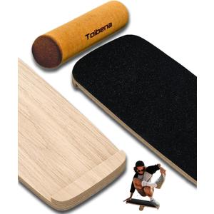 Balance Board trainer for Adults KidsHockey snowboard wobble board450Lbs remarkable core trainer made of wood/Less Plastic