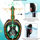 Viginsul Mask Fins Snorkeling Gear for Adults, Full Face Snorkel Mask & Adjustable Swim Fins Snorkel Set, Panoramic View Snorkel Mask Dry Top Anti-Fog Anti-Leak (Black, S/ M mask+L/ XL fins)