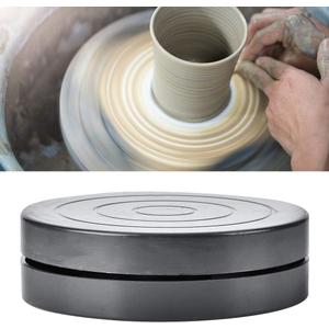 Oumefar Clay Sculpting Wheel, Plastic Double Side Ceramic Pottery Sculpture Tool, 11.5cm Diameter, Clear/Transparent, 1 Piece