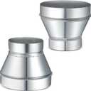 Dunzy 2 Pcs Duct Reducer 6 to 4 Inch Air Ducting Reducer Increaser Air Duct Adapter Round Galvanized Steel Ducting Connector for Bathroom Kitchen Inline Ventilation Systems