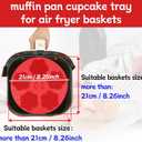 2 pieces Silicone Air Fryer Muffin Pan Egg Bite Mold for Oven Baking,Mini Muffin Tins Cups Cake Tray for Air Fryer Liners Basket Instant Pot Accessories Baking Muffin Cakes Pancake Quiche (Flower: 2 pcs)