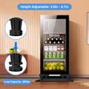 Mini Fridge Stand with Silicone Drip Tray, Universal Adjustable Base with 4 Strong Feet, 23.6" x 23.6" Mini Fridge Mat, Suitable for Small Refrigerators, Portable Compact Washer or Dryer, Black
