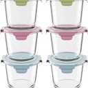 Freshmage 23oz Glass Meal Prep Containers with Lids, Airtight 3-Cup Glass Storage Containers Set, Heat-Resistant BPA-Free for Soup, Leftover, Microwave, Dishwasher, and Freezer Safe (6 Packs)
