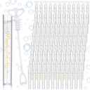 PullCrease 150 Pcs Bubble Wands Bulk for Wedding Party Mini Heart Wand with Bubble Solution for Wedding Bridal Showers Valentine Anniversary Graduation Birthday Supplies (White, Happy Ever After)