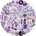3 x 50PCS Aesthetic Purple Stickers for Water Bottle, Cute Aesthetic Stickers for Teens,Waterproof Vinyl Decals for Laptop Journal Scrapbooking Party Favors (Aesthetics P)