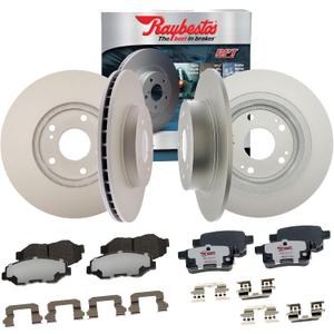 Raybestos E3V90054 Element3 Automotive Replacement Brake Kit for Front and Rear Coated Rotors and Hybrid Brake Pads for 2008-2012, 2014-2017 Honda Accord