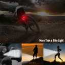 Bike Lights Set with Horn 1400LM USB Rechargeable Bicycle Headlight & Tail Light & Horn Waterproof 3 Lighting Modes Fits Bicycles for Road and Mountain