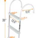 Anchor-Man Folding 3 Step Aluminum Boat Ladder for Fishing, Heavy-Duty Pontoon Boat Ladder with Wide Steps, Ideal for Yacht, Dock