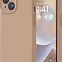 LOVE 3000 Designed for iPhone 14 Case, Premium Silicone with [Soft Anti-Scratch Microfiber Lining] Shockproof Protective Phone Case for Men Women Girls 6.1", Light Brown
