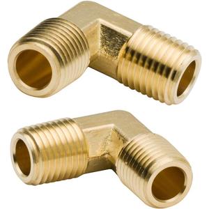 Legines Brass Pipe Fitting, Forged Male 90 Degree Elbow, 3/8" NPT Male x 3/8" NPT Male, Pack of 2