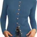 PRETTYGARDEN Womens 2025 Fall Cardigan Sweaters Lightweight Long Sleeve Button up Ribbed Knit Tops Winter Fashion Clothes (M)