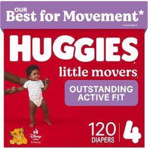 Huggies Little Movers Diapers Size 4, 120 Count