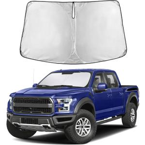 EcoNour Ford F150 Windshield Sun Shade 2021-2024 2025 2026 Custom Fit Sunshade for Lariat, King Ranch, Platinum, XL, XLT, Limited, Raptor Front Windshield Sunshade, Car Accessories