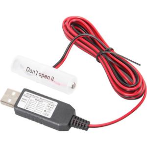 USB AA Battery Eliminator Replace Kit 5V to 1.5V Power Supply Converter 1 AA Connect Cable 78INCH (1AA-1.5V)