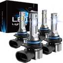 RCJ 9005 9006 Bulbs Combo, 600% Brightness 9005/HB3 High 9006/HB4 Low Dual Beam Bulbs, 6000K Cool White, Plug and Play, IP67 Waterproof, Pack of 4