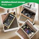 Large Silverware Drawer Organizer, Expandable From 21 to 36 Inches With 14 Slot, BPA Free Plastic Utensil Tray for Kitchen, Adjustable Flatware and Cutlery Holder for Spoons Forks Knives, Black