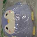 Soft Flat Purple Penguin Plush Hugging Pillow Cute Blue Penguin Stuffed Animal with Crown Plushies Toys Kids Anime Cushion for Birthday, Valentine's Day, Christmas