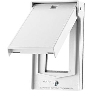 Leviton 1-Gang Decora Wallplate Cover, Weather-Resistant, Thermoplastic, Device Mount, Horizontal Self Closing Lid, 4996-W, White
