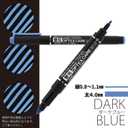 2 x Zebra B-WKCR1-DB Highlighter, Optex Care, Dark Blue, 10 Pieces