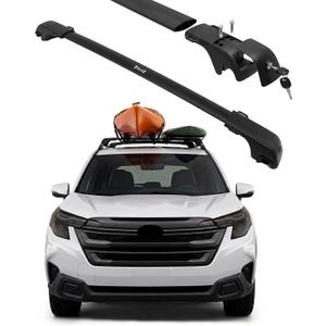 Dual-Bolt Reinforced Roof Rack for Subaru Forester w/Raised Side Rail, 330 lbs Lockable Cross Bars for Cargo, Kayak, Bike & Travel, Custom Fit, Low Noise Design, Fits 2009-2026 Models