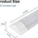 1 Packs 2FT LED Batten Light with 20cm Cable, Ultra-Thin Ceiling Surface Mounted Light, 20W, 4000K, IP20, LED Ceiling Lamp for Garage, Shop, Hallway, Office, Market
