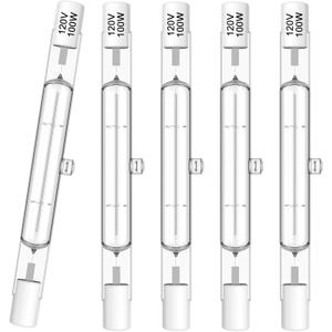 R7S Bulbs,5 Pack Halogen Bulbs R7S 78mm T3 100W 120V,1050lm J-Type Halogen Light Bulb with Long Lifespan,3-inch Long Double Ended Light Bulb for Work,Security,Landscape Lights,Dimmable,Warm White