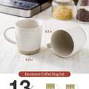 famiware Coffee Mugs Set of 6, Milkyway 13 oz Mug Set, Ceramic Cup Set with Handle for Coffee, Tea, Cocoa, Milk, Matte White