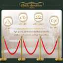 4 Pcs Gold Stanchions with Velvet Ropes with 3 Pcs 5 Ft Red Velvet Ropes Carpet Ropes Posts Stanchion Set for Crowd Control Barriers for Weddings, Events, Hotels, and Party Decor