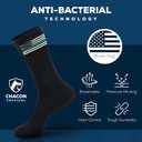 Cotton Cushioned Crew Socks, Patriotic & Thin Line Designs (Black)