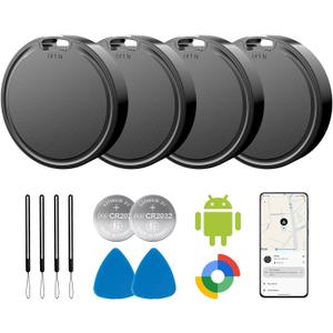Air Tags for Android, Air Tags-4 Pack Android, Android Tracker Tags, 2 Year Battery Life, Google Find Trackers for Google'S Find Hub App, IP65 Waterproof Luggage Tracker Android for Keys, Wallets, Suitcases