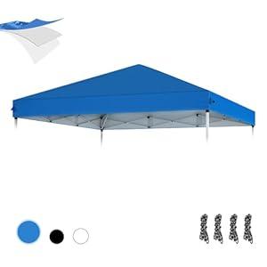 10×10 Canopy Replacement Top, Pop Up Canopy Replacement Tent Cover for Straight Leg Frame, Waterproof Canopy Top Cover for Garden Patio Camping (Top Only)(Blue)