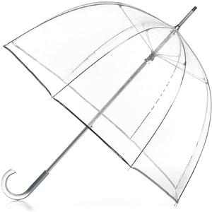 Totes Adult Clear Bubble Umbrella with Dome Canopy and Lightweight Wind and Rain Protection