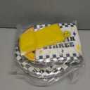 Grencian 96Pcs Young Wild and Three Birthday Party Supplies Yellow Smile Face Party Plates and Napkins Disposable Checkered Smile Face 3rd Tableware Set for Birthday Baby Shower Decorations Serves 24