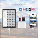 SZHAIYIJIN SD Card Reader for iPhone, Memory Card Reader with USB Camera Adapter Plug and Play Trail Game Camera Viewer Supports SD and TF Card MicroSD Card Adapter for iPad No App Required