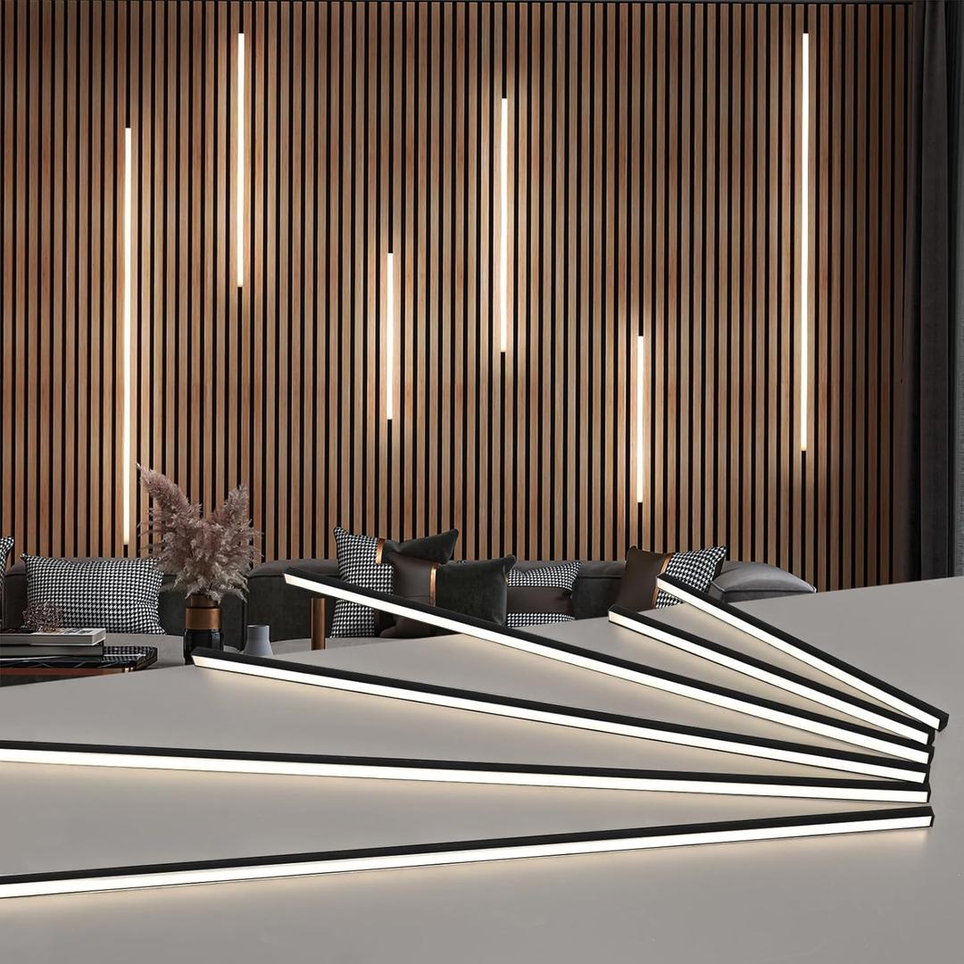 LED Recessed Lighting Kit for Wall Panels,6pcs Self-adhesive White 3000k Light With Touch switch Intelligent Control,Home Decor,Wood Slat Accent Wall Panels Strip Light,Led Light For Acoustic Panels