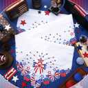 Embroidered 250 Anniversary Patriotic Kitchen Curtain Valance 58 x 14 Inch 4th of July 250 Years of Freedom Red White Blue Eagle Window Treatment Valance Curtain for Memorial Day