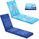 2 Pack Chaise Lounge Cushion Covers Outdoor (Not Includes Cushions) Waterproof Chair Cushion Replacement Covers 72 x 21 x 3 Inch for Patio Pool Lawn Slipcover with Ties (Ocean), 72.05 x 20.87 x 2.95 inches